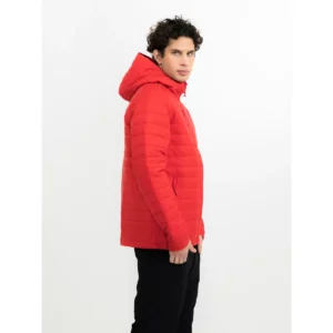 Chaqueta acolchada de hombre James Harvest Meadows 2111050, Rojo, con modelo, lateral derecho