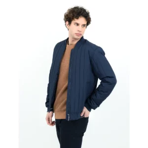 Chaqueta acolchada James Harvest Scarsdale Jacket 2111053, Marino, con modelo, lateral izquierdo