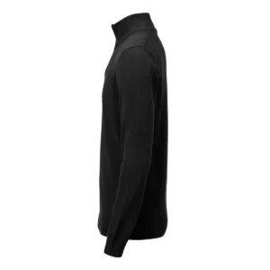 Jersey unisex James Harvest Ashland Halfzip 2112515, Negro, lateral izquierdo