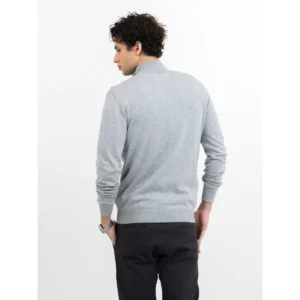 Jersey unisex James Harvest Ashland Halfzip 2112515, Gris marengo, con modelo, vista posterior