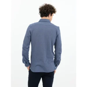 Camisa de hombre James Harvest Burlingham 2113038, Marino, con modelo, vista posterior