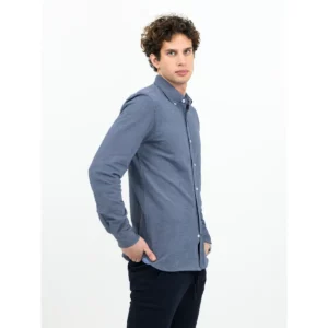 Camisa de hombre James Harvest Burlingham 2113038, Marino, con modelo, lateral derecho