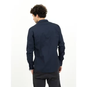 Camisa de hombre James Harvest Acton 2113040, Marino, con modelo, vista posterior