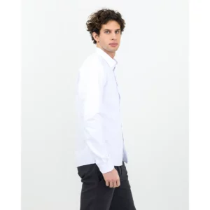 Camisa de hombre James Harvest Allen Oxford 2113042, Blanco, con modelo, lateral derecho