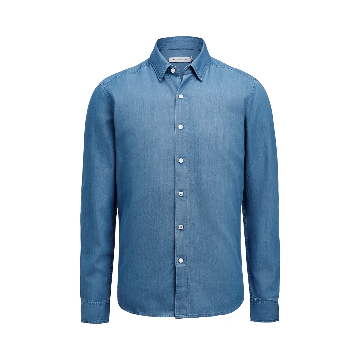 Camisa JAMES HARVEST SAYVILLE SHIRT 2113046 3 Camisa de hombre James Harvest Sayville Shirt 2113046, tejano, vista frontal