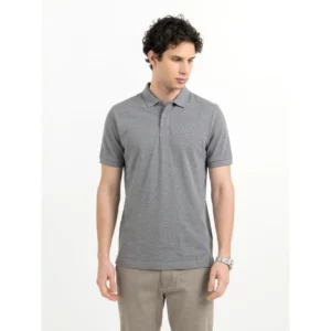 Polo hombre JAMES HARVEST SUPREME STRETCH POLO 2115006, Gris marengo, con modelo, vista frontal