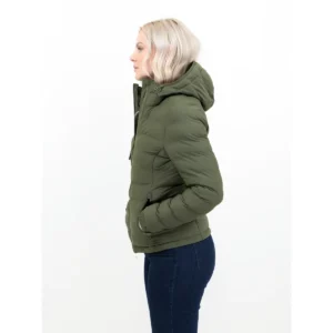 Chaqueta de mujer James Harvest Woodlake Woman 2121041, Moss green, con modelo, lateral izquierdo
