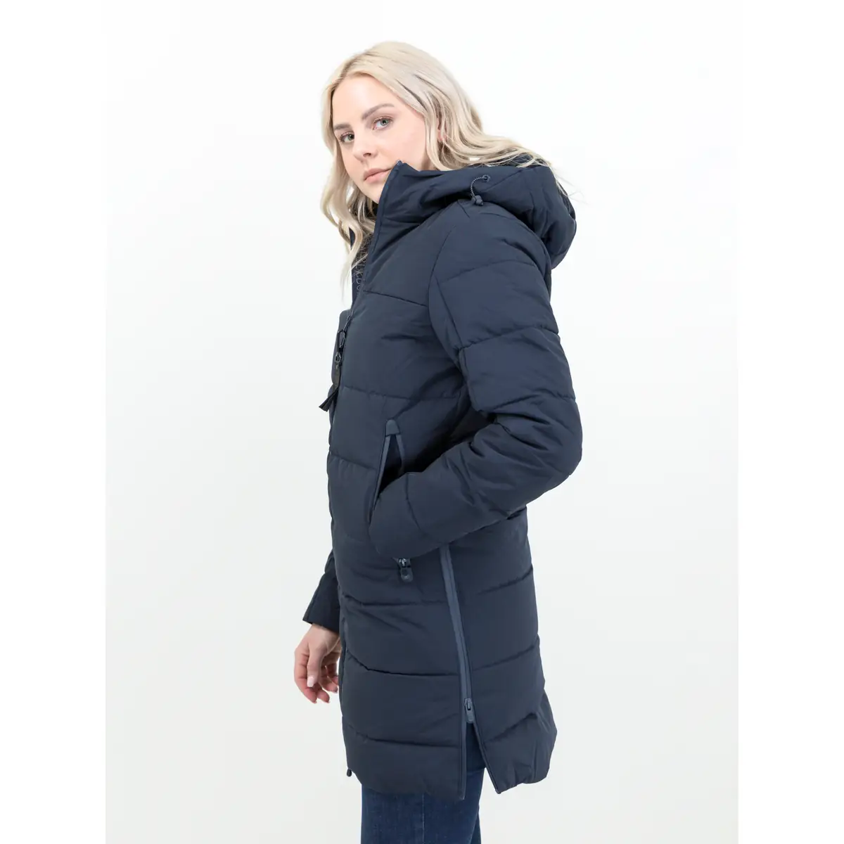 Chaqueta de mujer JAMES HARVEST NORTHPORT WOMAN 2121049 10 Chaqueta de mujer James Harvest Northport Woman 2121049, Marino, con modelo, lateral izquierdo