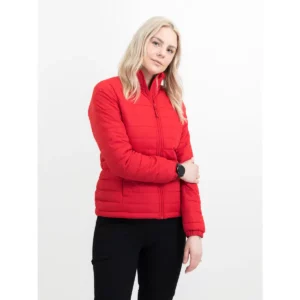 Chaqueta acolchada de mujer James Harvest Arches Woman 2121050, Rojo, con modelo, vista frontal
