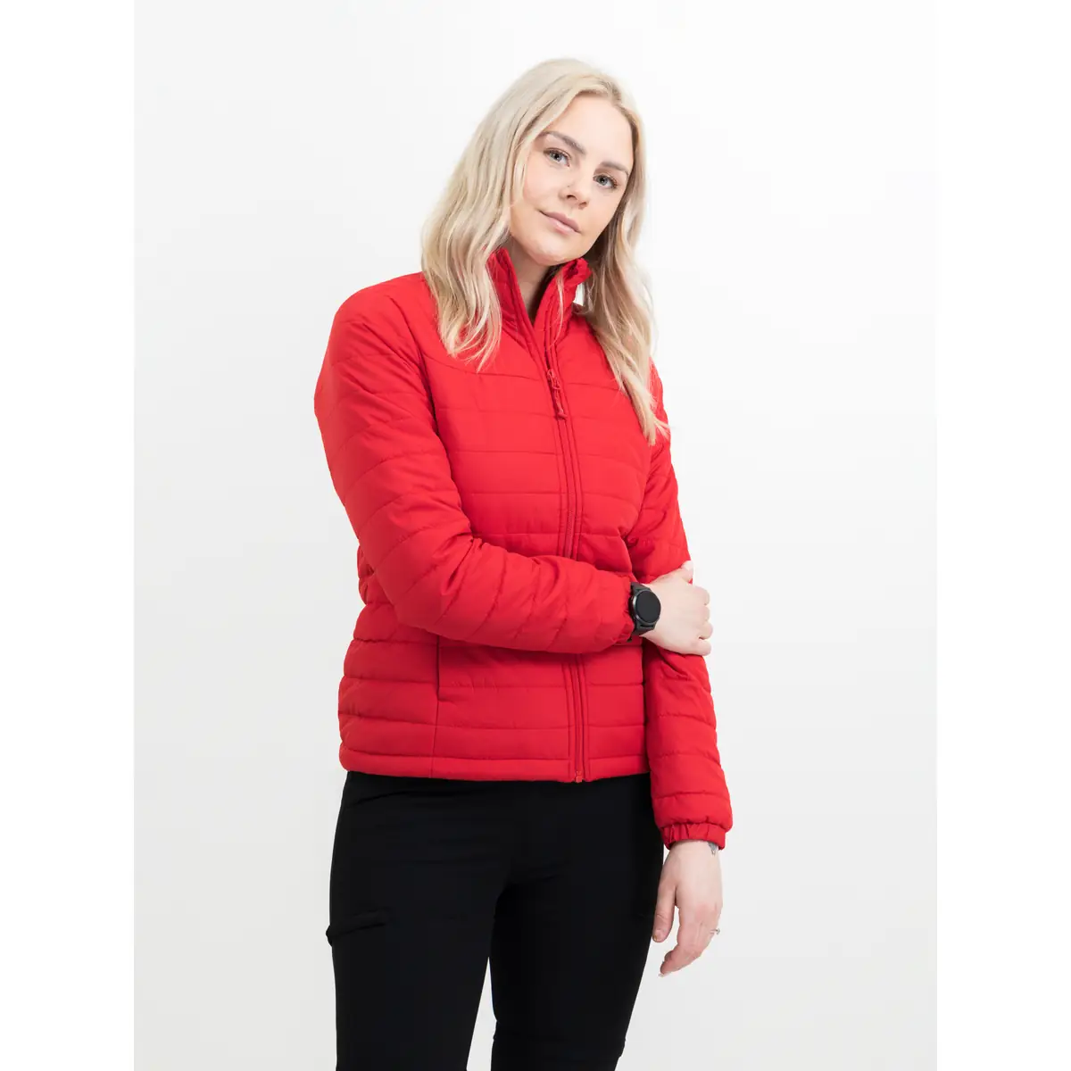 Chaqueta mujer JAMES HARVEST ARCHES WOMAN 2121050 1 Chaqueta acolchada de mujer James Harvest Arches Woman 2121050, Rojo, con modelo, vista frontal