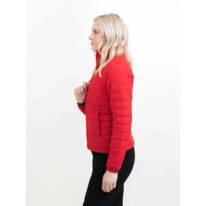Chaqueta acolchada de mujer James Harvest Arches Woman 2121050, Rojo, con modelo, lateral izquierdo