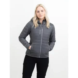 Chaqueta acolchada de mujer James Harvest Meadows Woman 2121052, Gris acero, con modelo, vista frontal