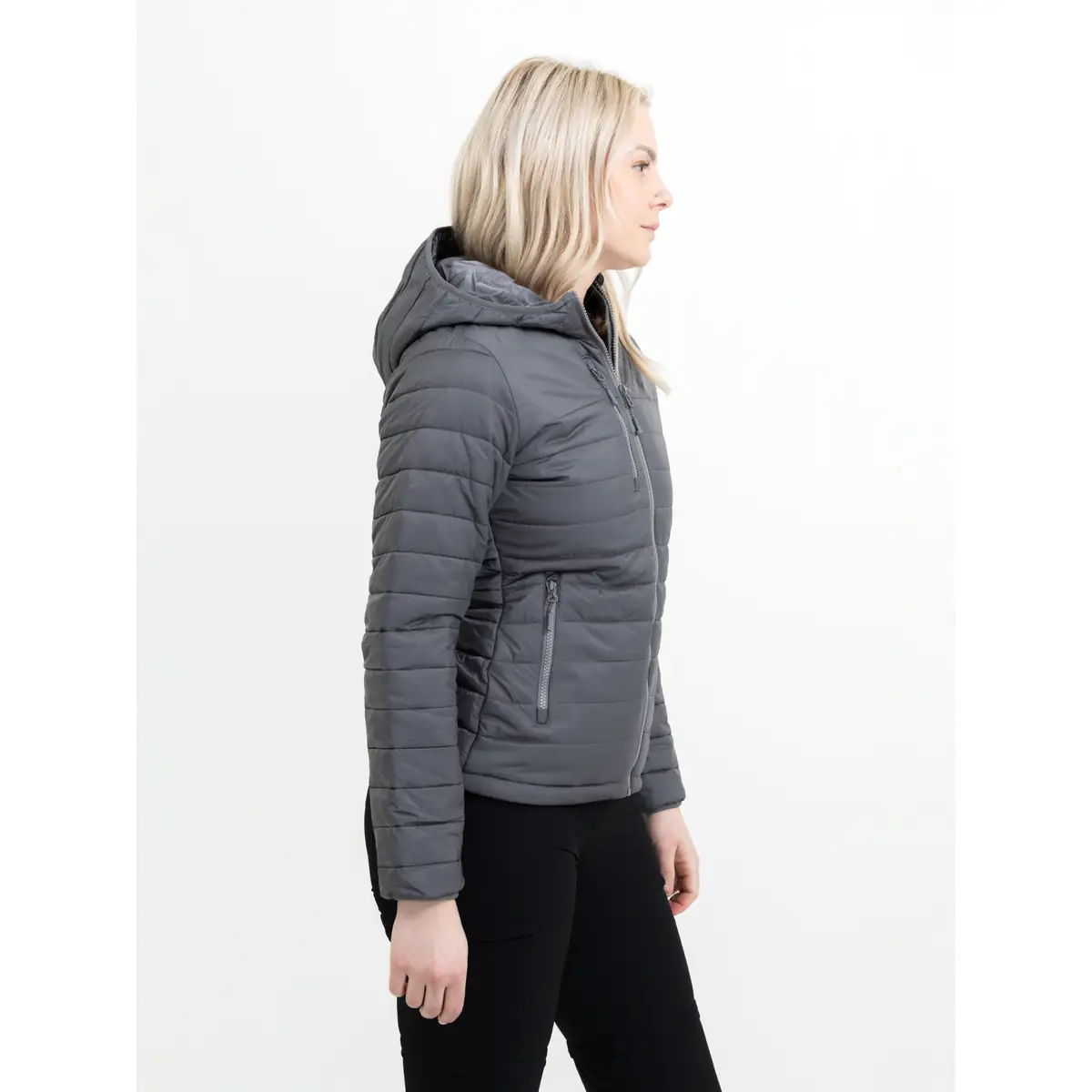 Chaqueta mujer JAMES HARVEST MEADOWS WOMAN 2121052 25 Chaqueta acolchada de mujer James Harvest Meadows Woman 2121052, Gris acero, con modelo, lateral derecho