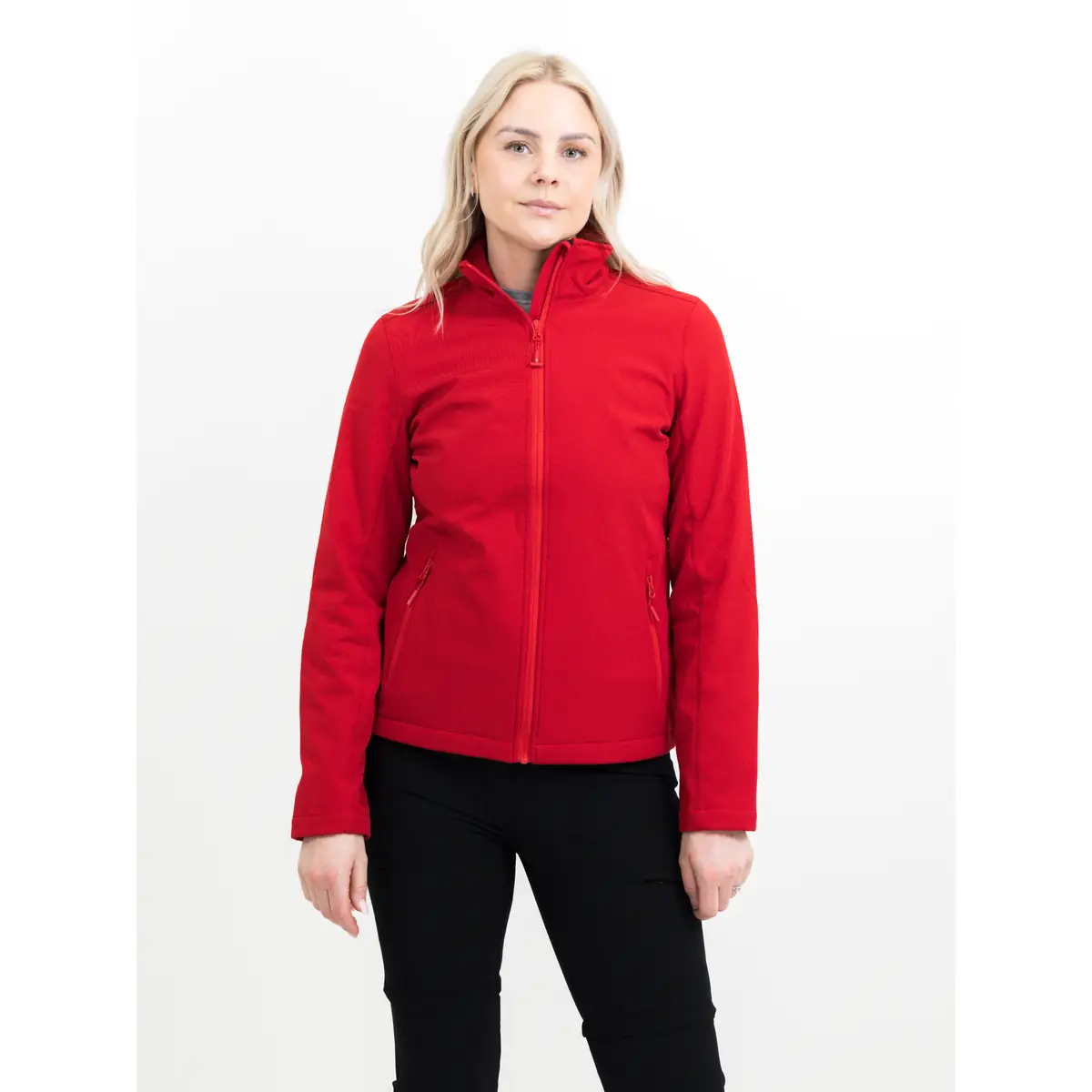 Chaqueta softshell mujer JAMES HARVEST VALLEY 2121054 1 Chaqueta de mujer James Harvest Valley Woman 2121054, Rojo, con modelo, vista frontal