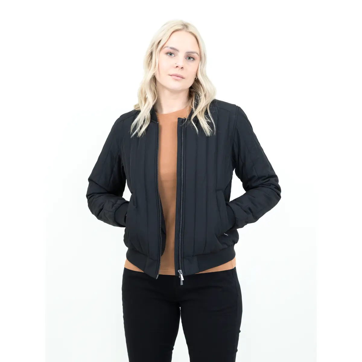 Chaqueta mujer JAMES HARVEST SCARSDALE JACKET 2121059 2 Chaqueta acolchada James Harvest Scarsdale Jacket Women 2121059, Negro, con modelo, vista frontal