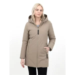 Chaqueta mujer JAMES HARVEST MONTANA PARKA W 2121062, Nogal, vista frontal con modelo