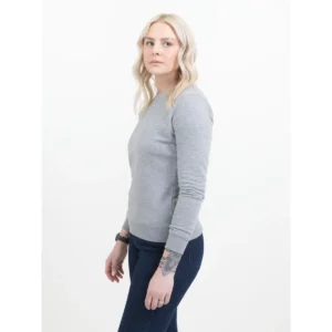 Sudadera mujer JAMES HARVEST ALDER HEIGHTS WOMAN 2122040, Gris marengo, con modelo, vista lateral