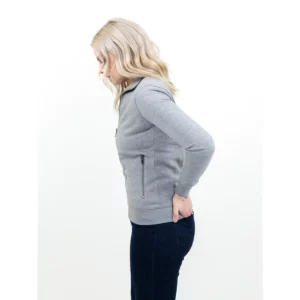 Sudadera mujer JAMES HARVEST MELVILLE HEIGHTS WOMAN 2122042, Gris marengo, con modelo, vista lateral