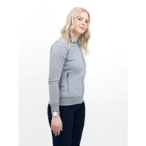 Sudadera mujer JAMES HARVEST MELVILLE HEIGHTS WOMAN 2122042, Gris marengo, con modelo, vista frontal