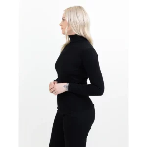 Jersey de mujer James Harvest Ashland Turtle Woman 2122510, Negro, con modelo, lateral izquierdo
