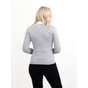 Cárdigan de mujer James Harvest Ashland Cardigan Woman 2122511, Grey melange, con modelo, vista posterior