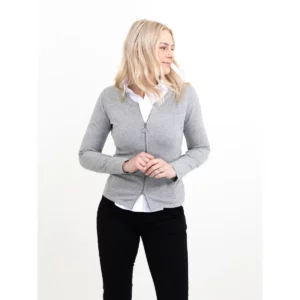 Cárdigan de mujer James Harvest Ashland Cardigan Woman 2122511, Grey melange, con modelo, vista frontal