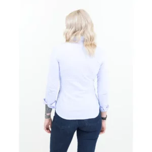 Camisa de mujer James Harvest Burlingham Woman 2123028, Azul claro, con modelo, vista posterior