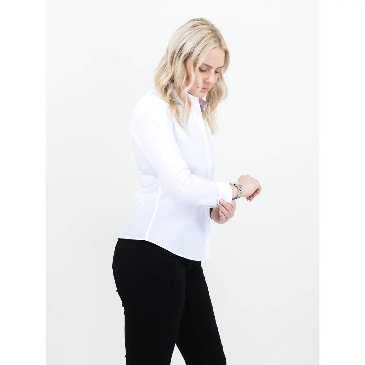 Camisa de mujer JAMES HARVEST ACTON WOMAN 2123031 15 Camisa de mujer James Harvest Acton Woman 2123031, Blanco, con modelo, lateral derecho