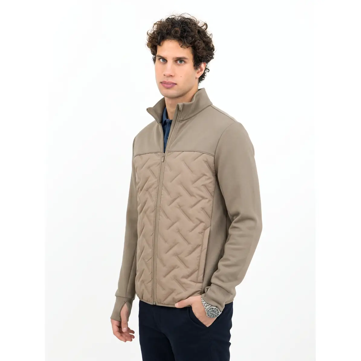 Chaqueta hombre JAMES HARVEST MONTANA HYBRID MOTION 2131047 1 Chaqueta hombre JAMES HARVEST MONTANA HYBRID MOTION 2131047, Nogal, vista frontal con modelo