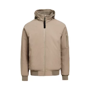 Chaqueta hombre JAMES HARVEST MONTANA BOMBERJACKET 2131050, Nogal, vista frontal con capucha
