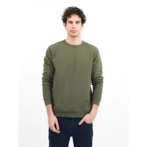 Sudadera de hombre James Harvest Alder Heights 2132024, Moss green, con modelo, vista frontal