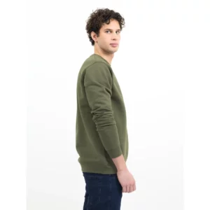 Sudadera de hombre James Harvest Alder Heights 2132024, Moss green, con modelo, lateral derecho