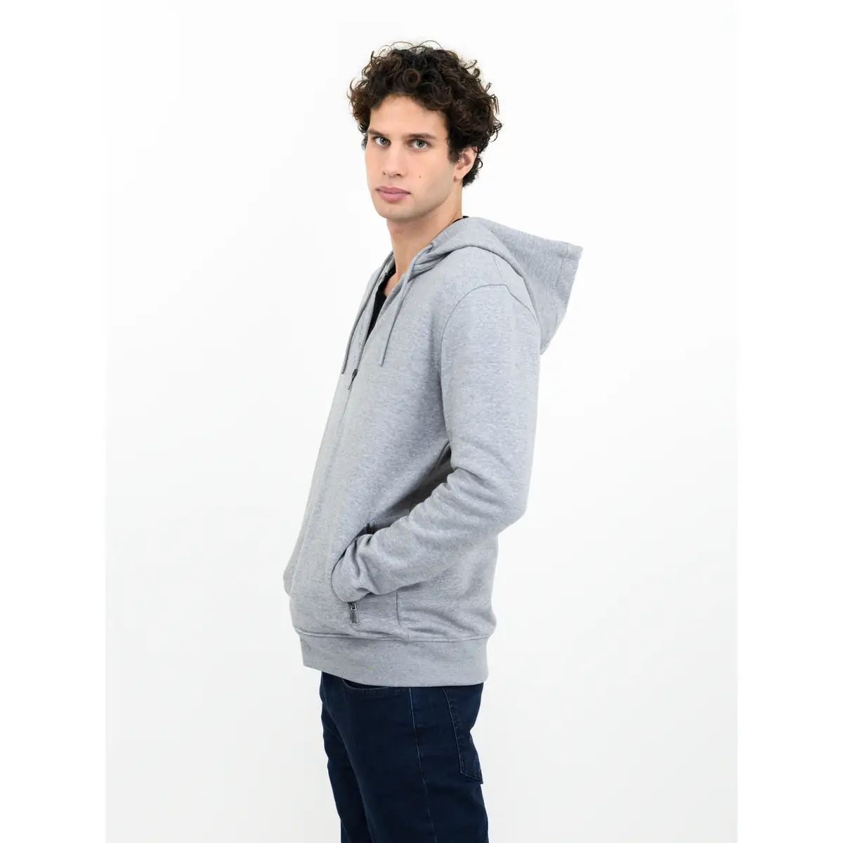 Sudadera hombre JAMES HARVEST WESTWOOD HEIGHTS 2132027 20 Sudadera hombre JAMES HARVEST WESTWOOD HEIGHTS 2132027, Gris marengo, con modelo, vista lateral