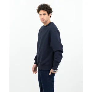 Sudadera unisex JAMES HARVEST HOPEDALE CREWNECK 2132028, Marino, con modelo, vista frontal