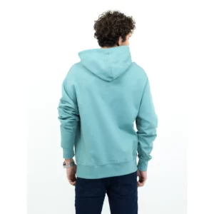 Sudadera unisex JAMES HARVEST HOPEDALE HOODIE 2132029, Aloe green, con modelo, vista posterior