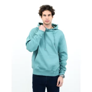 Sudadera unisex JAMES HARVEST HOPEDALE HOODIE 2132029, Aloe green, con modelo, vista frontal