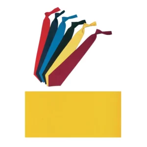 Corbata de nudo Leiber 02/157 en varios colores y muestra de tejido amarillo