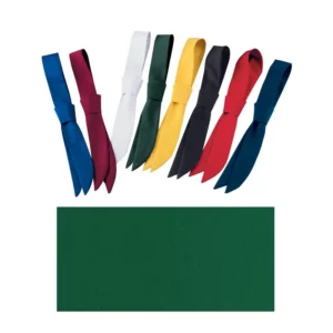 Corbata de servicio Leiber 02/190 en varios colores y muestra de tejido verde bosque