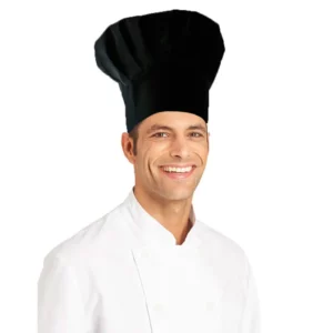Gorro alto de cocina Leiber 02/540 negro, con modelo