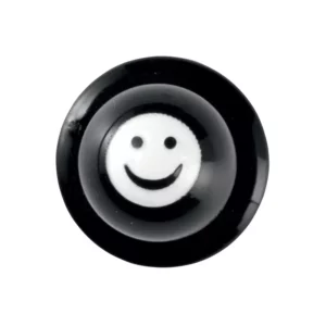 Botón de cocina Leiber 02/570 con diseño Smiley negro, paquete de 12 unidades