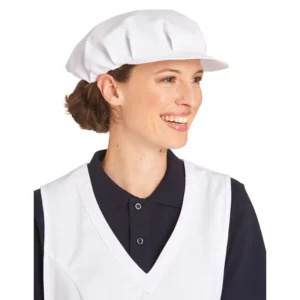 Gorra de cocina Leiber 02/829 blanco, puesta en modelo