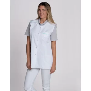 Casaca sin mangas de mujer Leiber 04/2147 blanco, puesta en modelo, vista frontal