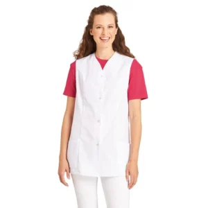 Casaca sin mangas de mujer Leiber 04/2442 blanco, puesta en modelo, vista frontal