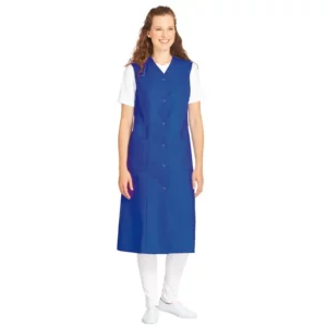 Bata de mujer sin mangas Leiber 05/391 azul royal, puesta en modelo