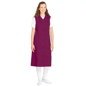 Bata de mujer sin mangas Leiber 05/391 burdeos, puesta en modelo