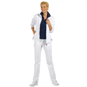 Chaqueta de felpa de mujer Leiber 08/1059 blanco, puesta en modelo, vista de cuerpo entero