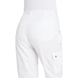 Detalle posterior del pantalón Leiber 08/1140 blanco