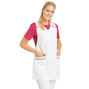 Casulla Leiber 08/1229 blanca, modelo de frente
