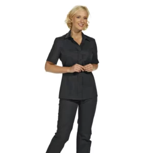Blusa de mujer Leiber 08/1236 negro, puesta en modelo, segunda vista