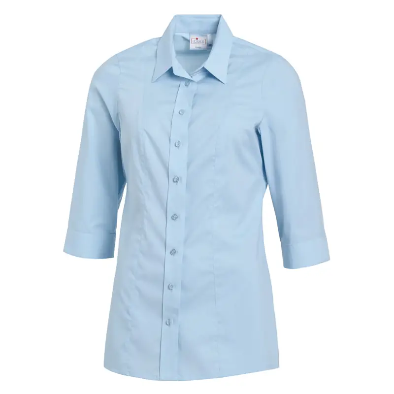 Blusa de mujer Leiber 08/1237 de manga tres cuartos 4 Blusa de mujer Leiber 08/1237 celeste, vista frontal de la prenda